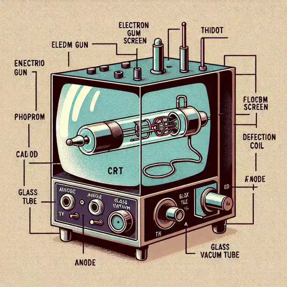 What are the main components of a CRT?