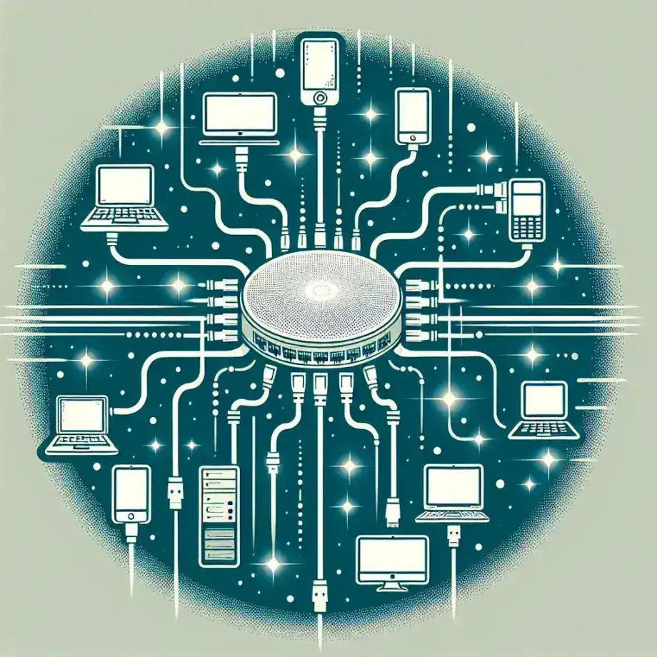 What is the function of a network hub?