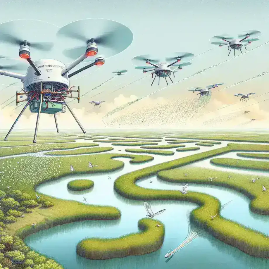 AI Guided Drones Restoring Wetlands with Precision Seeding Technology